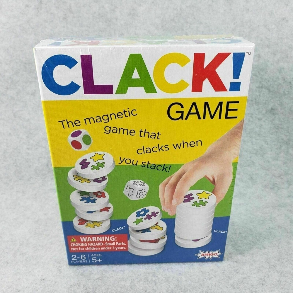 Clack Game Kids Family Fun Night Magnetic Stacking Disks Activity‎ Amigo New